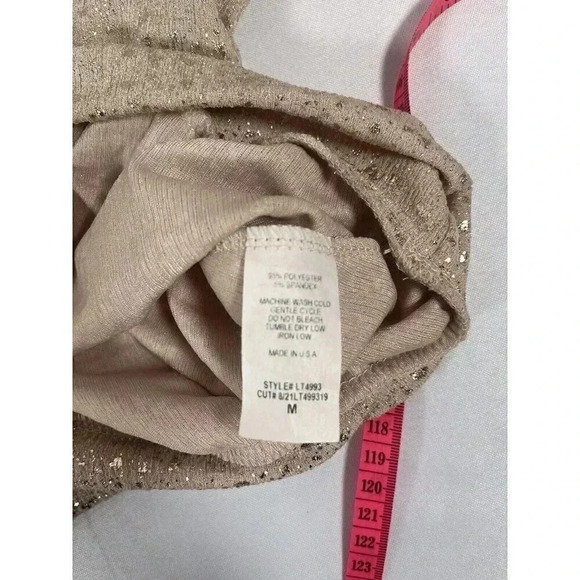 Hailey & Co Sparkly Gold Blouse Size Medium - Picture 6 of 8